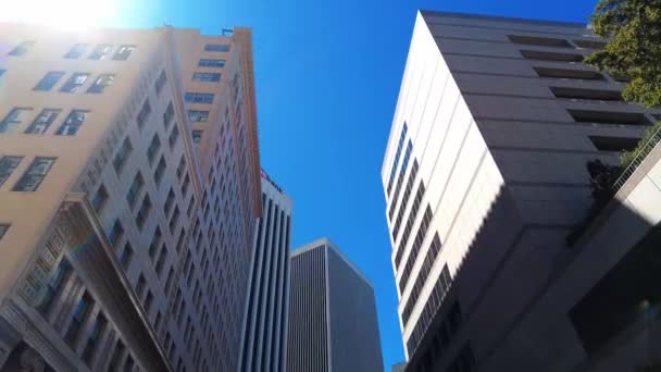 San Francisco Usa April 2021 Downtown Affärsdistrikt Gatuvy Med Skyskrapor — Stockvideo