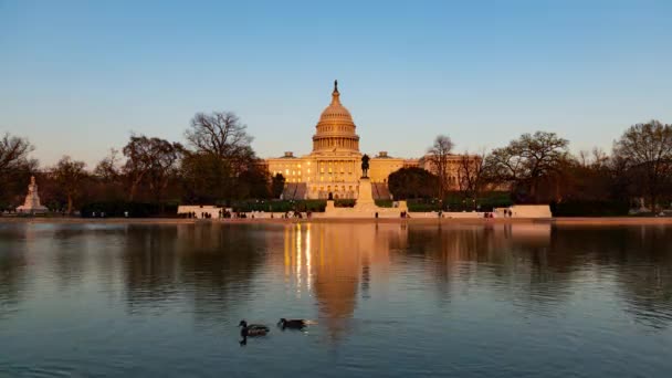 Stati Uniti Capitol Hill Primo Piano Vista Timelapse Dal Tramonto — Video Stock