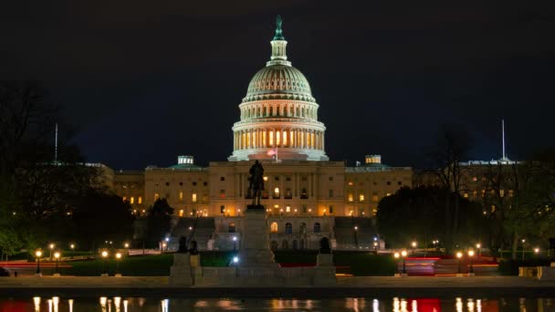Capitol Hill Closeup View Timelapse Vroege Ochtend Washington — Stockvideo