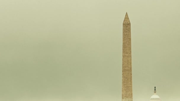 Памятник Вашингтону Мемориал Линкольну Время Капитолийского Холма — стоковое видео