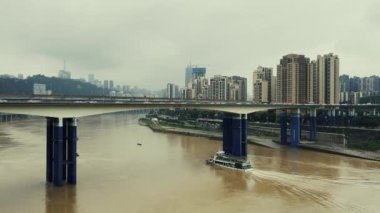 Chongqing şehrinin Çin 'deki şehir mimarisi görüşü