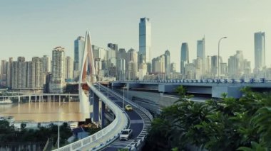 Chongqing kentsel mimari ve şehir manzarası Çin 'de