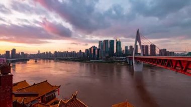 Chongqing şehrinin zaman çizelgesi Çin 'deki kentsel mimari ve şehir manzarası