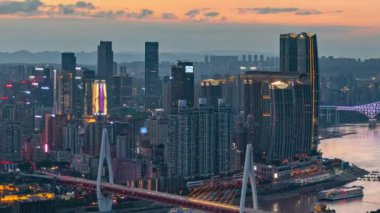 Chongqing şehrinin zaman çizelgesi Çin 'deki kentsel mimari ve şehir manzarası