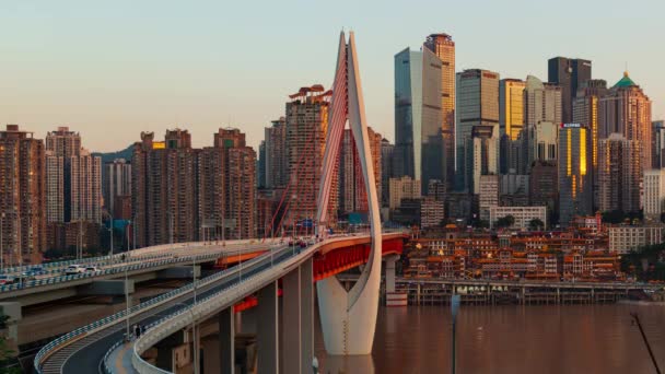 Chongqing Miasta Timelapse Widok Architektury Miejskiej Krajobrazu Miasta Chinach — Wideo stockowe