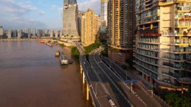 Chongqing şehrinin zaman çizelgesi Çin 'deki kentsel mimari ve şehir manzarası