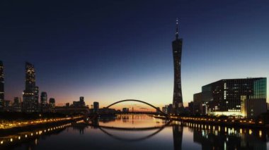 Guangzhou şehri Çin 'de kentsel hava manzarası