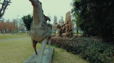 GuANGZHOU, ÇİN - 2, 2021: Liang Mingcheng Heykel Bahçesinde heykel yakın görüntüsü.