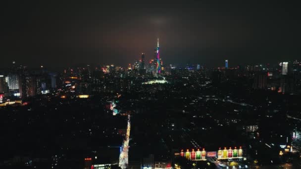 Guangzhou Città Vista Aerea Urbana Cina — Video Stock