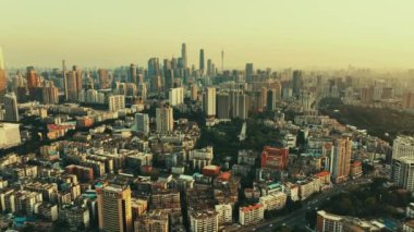 Guangzhou şehri Çin 'de kentsel hava manzarası