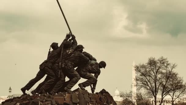 Kriegerdenkmal Des Marine Corps — Stockvideo