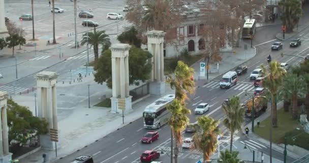 Verkeer Stad Malaga Spanje — Stockvideo
