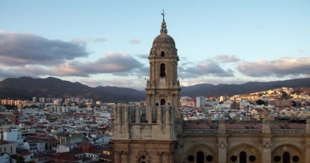 Panorama Van Stad Malaga Spanje — Stockvideo