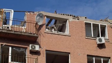Kyiv Ukraine 05.03.2022 Destructions buildings by rocket at War