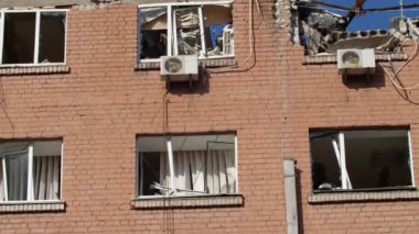 Kyiv Ukraine 05.03.2022 Destructions buildings by rocket at War