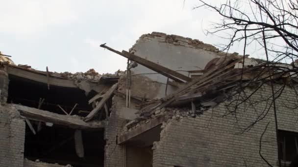 Kiew Ukraine 2022 Zerstörungen Von Gebäuden Durch Raketen Krieg — Stockvideo