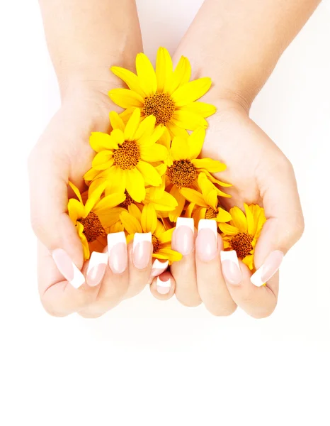 Uñas y flores Fotos de stock libres de derechos