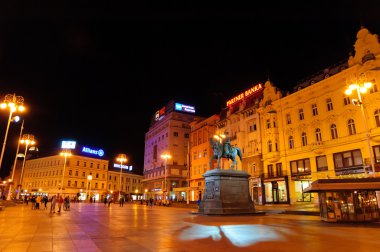 gece görüş yasağı josip jelacic Meydanı, zagreb, Hırvatistan