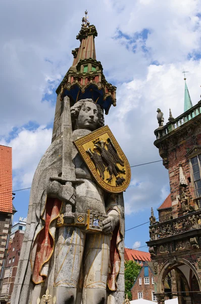 Το άγαλμα του roland στη Βρέμη, Γερμανία — Φωτογραφία Αρχείου