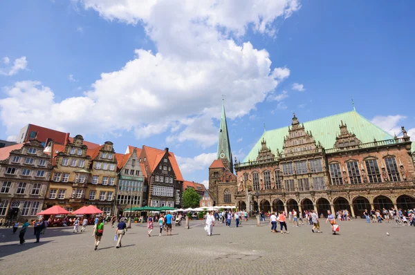 Prefeitura histórica e cidade velha de Bremen, Alemanha — Fotografia de Stock