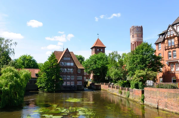 The canals and the city of Lüneburg — Stock Photo, Image