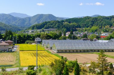 Güney nagano achi Köyü manzara, japan