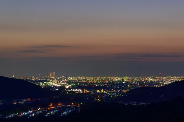 У сутінках, місто Нагоя — стокове фото