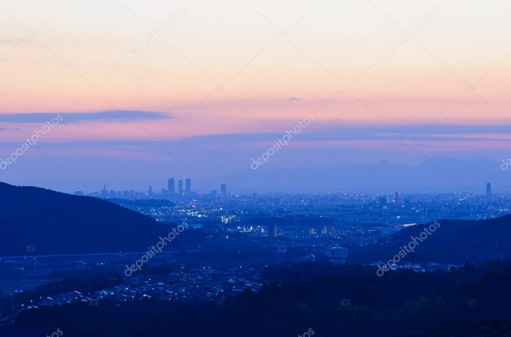 The City of Nagoya at dusk