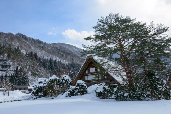 Historic Village of Shirakawa-go in winter