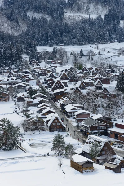 Historiska byn för shirakawa-go i vinter — Stockfoto