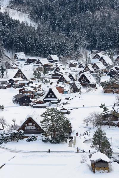 Storico villaggio di Shirakawa-go in inverno — Foto Stock