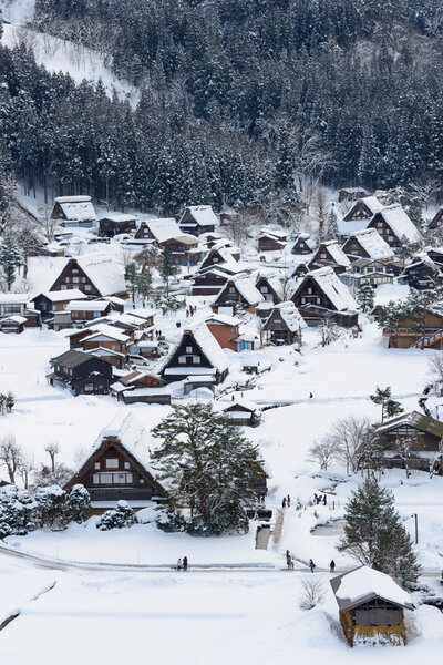 Historic Village of Shirakawa-go in winter