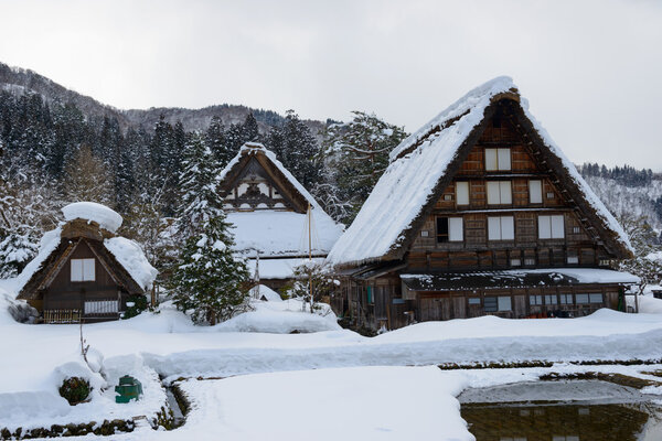 Historic Village of Shirakawa-go in winter