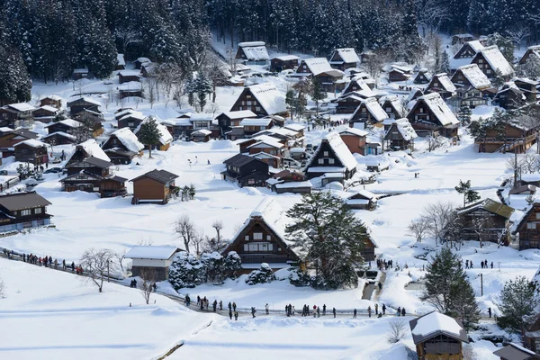 Desa bersejarah Shirakawa-go di musim dingin — Stok Foto