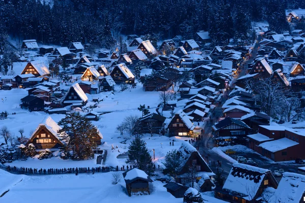 Shirakawa-go kışın tarihi Köyü — Stok fotoğraf