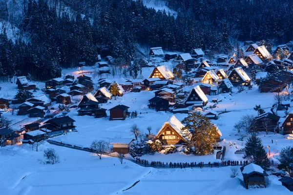 Vila histórica de Shirakawa-vá no inverno — Fotografia de Stock