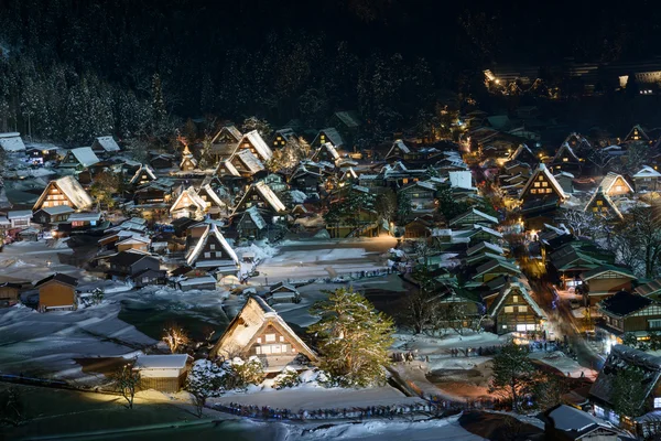 Desa bersejarah Shirakawa-go di musim dingin — Stok Foto