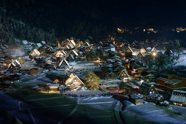 Historic Village of Shirakawa-go in winter