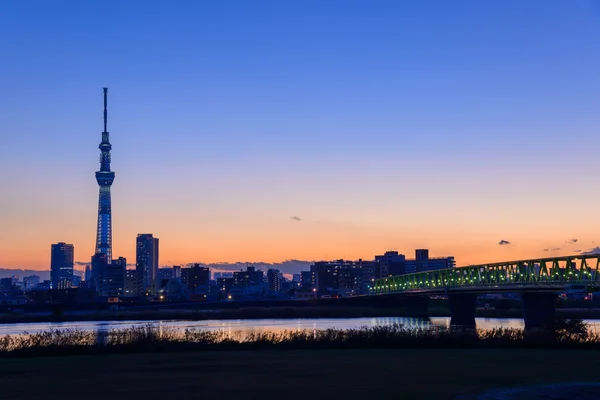 Tokyo Sky Tree ao entardecer — Fotografia de Stock