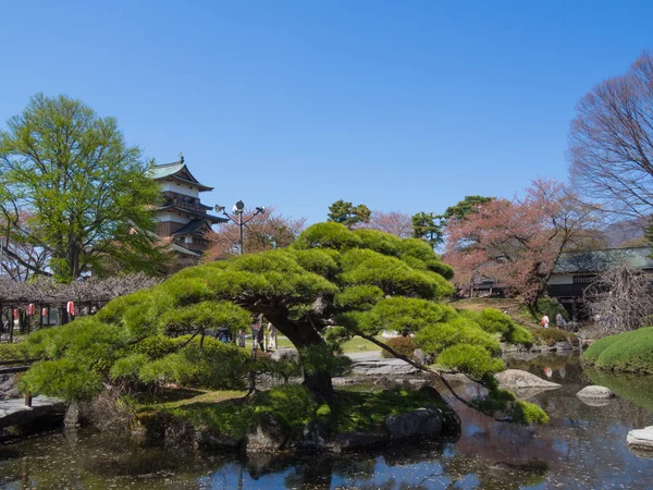 Takashima kasteel in suwa, nagano, japan — Stockfoto