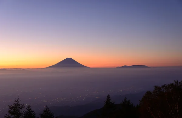 Monte Fuji y Mar de nubes al amanecer —  Fotos de Stock