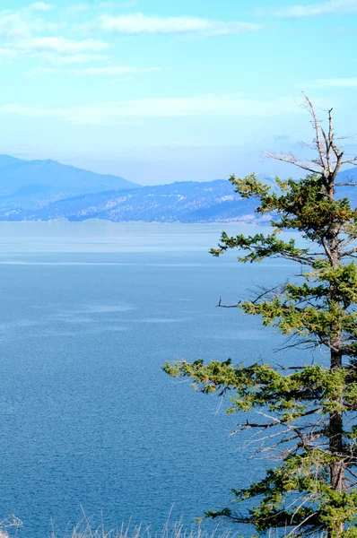 Okanagan meer en de omliggende heuvels — Stockfoto