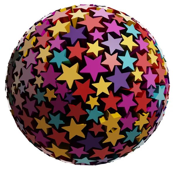 Sphere made of color stars. — Stock Photo, Image