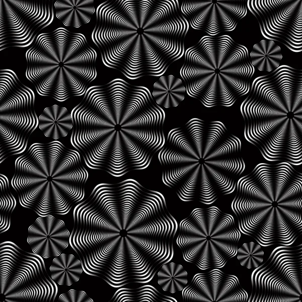 Modèle noir avec des fleurs stylisées ornementales . — Image vectorielle
