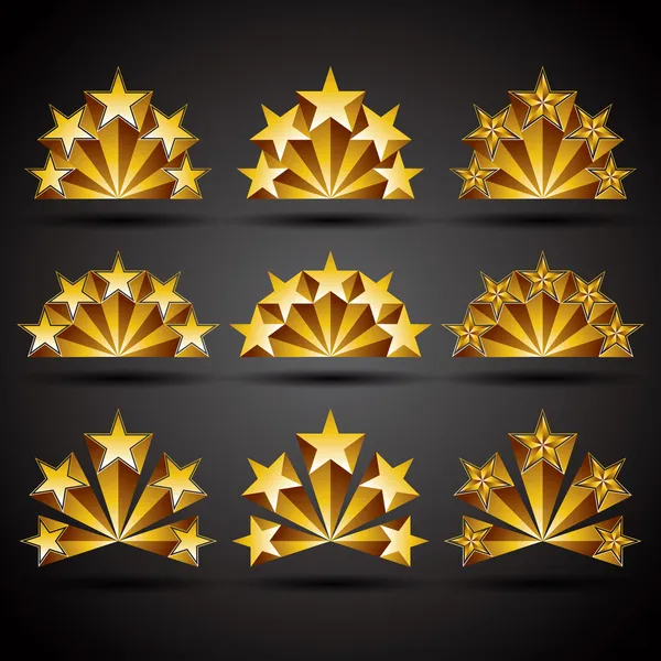 beş yıldız klasik tarzı simgeleri ayarlamak.