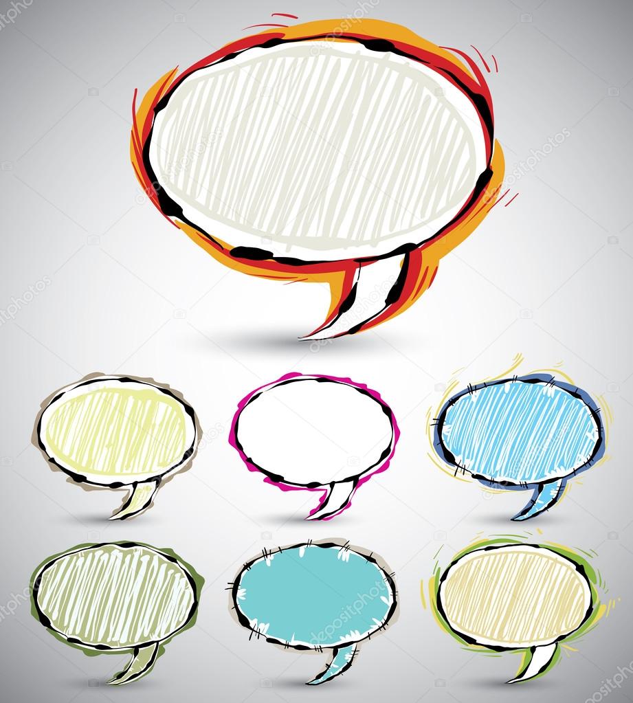 Abstract sketch style speech bubbles 2.