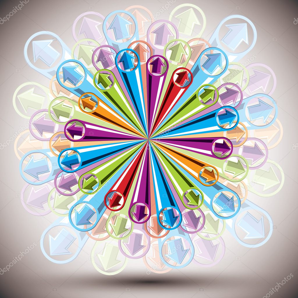 Vector abstract background with color arrows explosion.