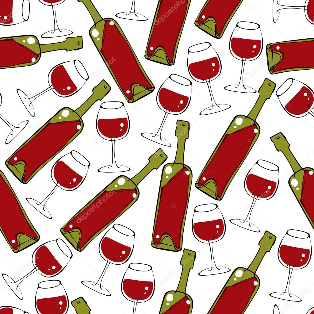 Wine seamless pattern.