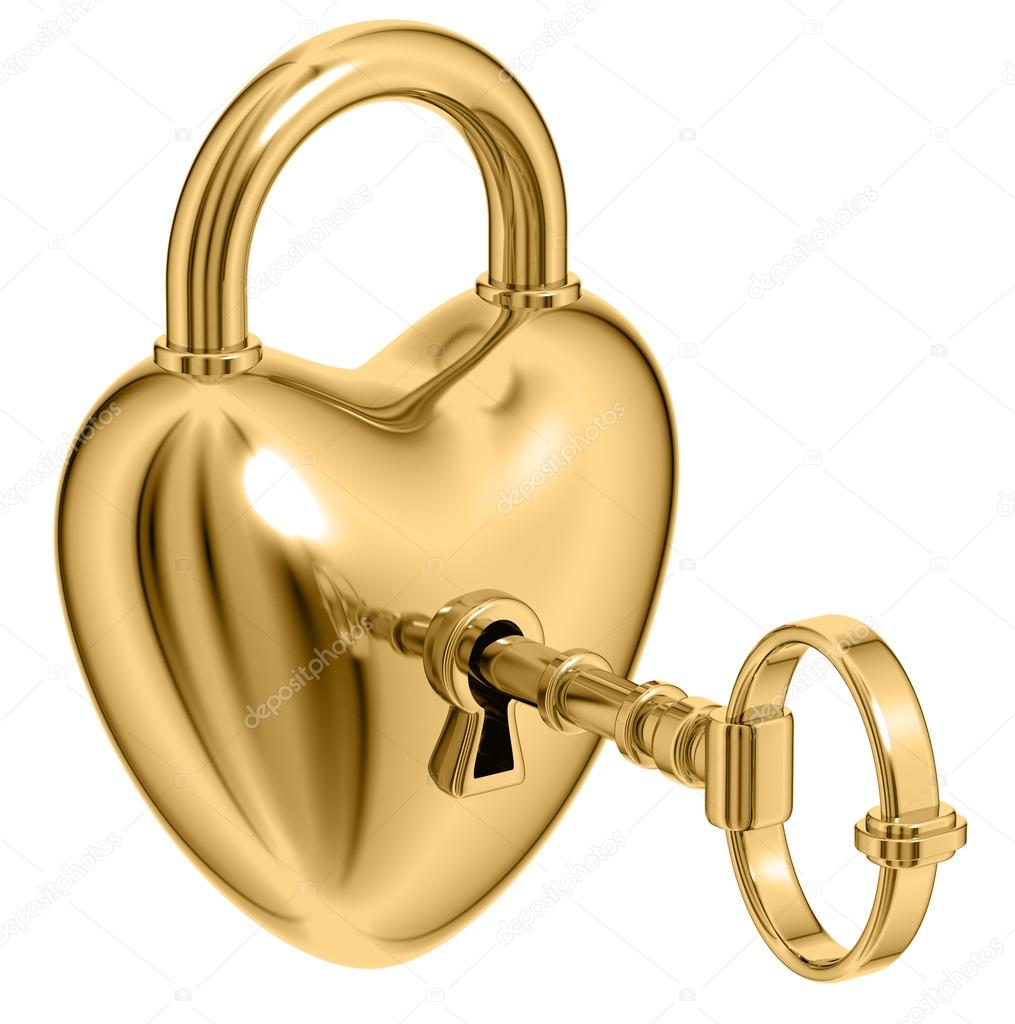 Lock formed as heart.