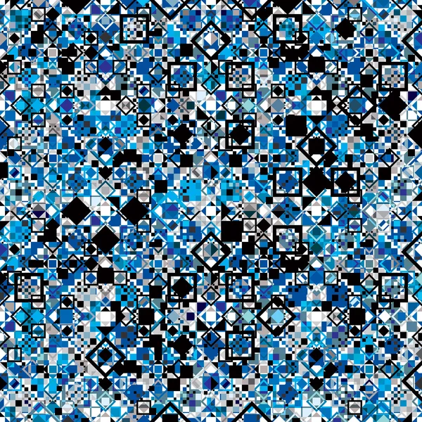 Nahtlose geometrische Muster mit blauen Elementen. — Stockvektor